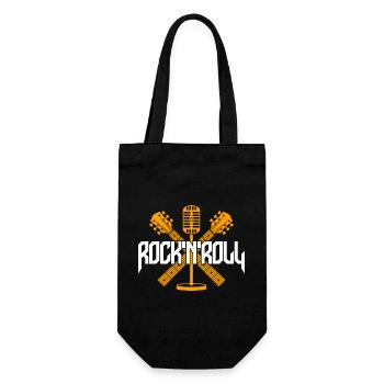 RocknRoll-Mikrofon-Kreuzgitarren - Geschenkbeutel für Flaschen - Schwarz - Vorne