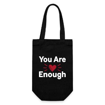 You Are Enough Self Love Statement - Gift Bag for Bottles - black - Front