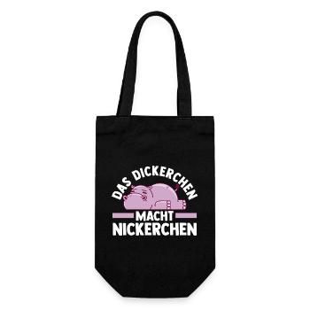 Shlafshirt Nilpferd Das Dickerchen Macht Nickerche - Geschenkbeutel für Flaschen - Schwarz - Vorne