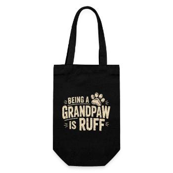 Being a Grandpaw is Ruff - Geschenkbeutel für Flaschen - Schwarz - Vorne