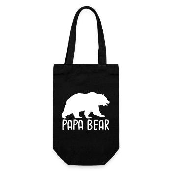 Papa Bear - Geschenkbeutel für Flaschen - Schwarz - Vorne