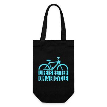 Life is better on a bicycle Cycling Saying Sport - Gift Bag for Bottles - black - Front