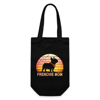 Frenchie Mom - Geschenkbeutel für Flaschen - Schwarz - Vorne