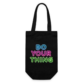 Do Your Thing Neon Schriftzug - Geschenkbeutel für Flaschen - Schwarz - Vorne