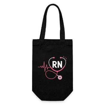 RN Heartbeat Stethoscope - Gift Bag for Bottles - black - Front
