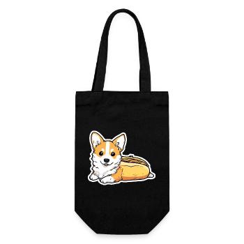 Collant en forme de pain pour hot-dogs Corgi mignon - Sac à bouteille - noir - Devant