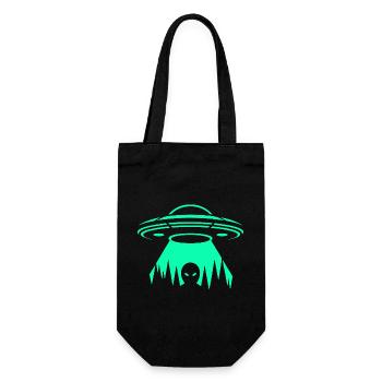 UFO Neon Abduction - Gift Bag for Bottles - black - Front