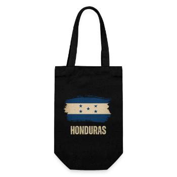 Flagge von Honduras Grunge, ich liebe Honduras - Geschenkbeutel für Flaschen - Schwarz - Vorne