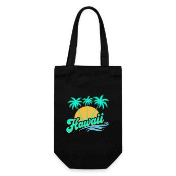 Hawaii Summer Vibes with Palm Trees and Sea - Gift Bag for Bottles - black - Front
