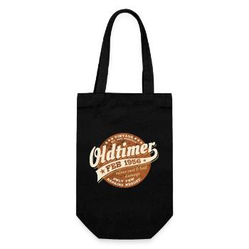 Oldtimer Februar 1956 - Geburtstag - Geschenk - Geschenkbeutel für Flaschen - Schwarz - Vorne