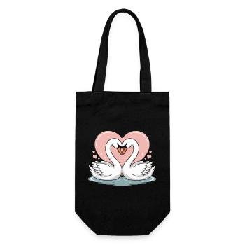 Love Wins - Swans Valentine's Day - Gift Bag for Bottles - black - Front