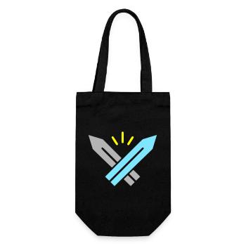 Pixel Schwerter RPG Gaming Retro Vektor - Geschenkbeutel für Flaschen - Schwarz - Vorne
