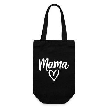 Mama Heart Skript Handgeschriebene Liebe - Geschenkbeutel für Flaschen - Schwarz - Vorne
