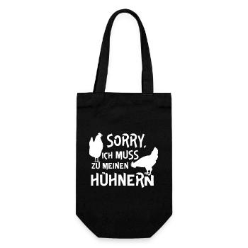 Fans de poulet - - Coq - Poulet fou - Sac à bouteille - noir - Devant