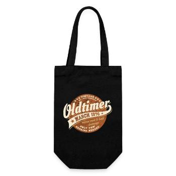 Oldtimer März 1976 - Geburtstag - Geschenk - Geschenkbeutel für Flaschen - Schwarz - Vorne