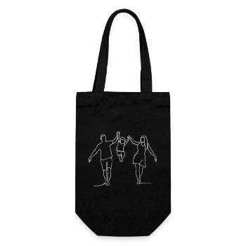 Famille familiale minimaliste Mère Père Famille - Sac à bouteille - noir - Devant