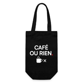 CAFÉ OU RIEN | Humour café - Sac à bouteille - noir - Devant