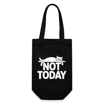 Katzen Spruch Not Today Büro Cat Homeoffice Katze - Geschenkbeutel für Flaschen - Schwarz - Vorne