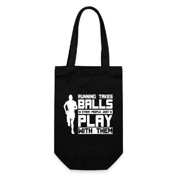 Marathon Runner Takes Balls Running - Gift Bag for Bottles - black - Front