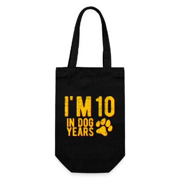 J’ai 10 ans en années de chien, environ 70 ans, anniversaire drôle - Sac à bouteille - noir - Devant