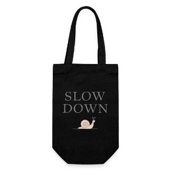 Slow Down Snail Deceleration Mindfulness - Gift Bag for Bottles - black - Front