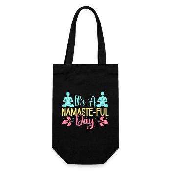 Yoga It ́s A Namaste-ful Day Funny Yoga - Gift Bag for Bottles - black - Front