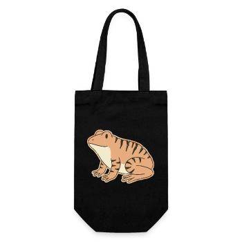 Orangefarbene Kröte mit Retro-Streifen, getigerten Streifen - Geschenkbeutel für Flaschen - Schwarz - Vorne