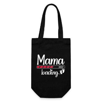 Mama 2027 Loading Werdende Mama 2027 - Geschenkbeutel für Flaschen - Schwarz - Vorne