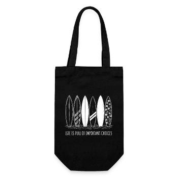 Surf Shirt Life is Full of Choices - Gift Bag for Bottles - black - Front