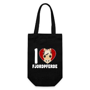 I love fjord horses - Gift Bag for Bottles - black - Front