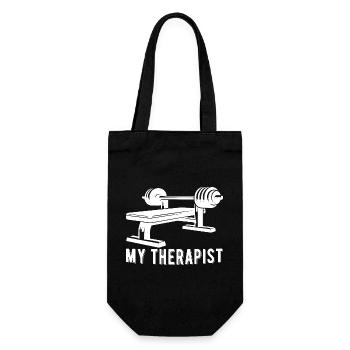Mon thérapeute fait du développé couché à la salle de musculation drôle - Sac à bouteille - noir - Devant