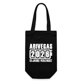 Abivegas 2026 Jubiläum Abitur Abiturient Wortwitz - Geschenkbeutel für Flaschen - Schwarz - Vorne