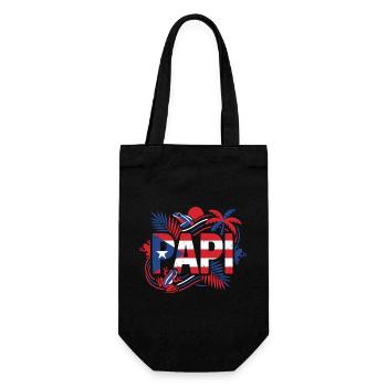 Papi Puerto Rico Flagge Frosch Tropen - Geschenkbeutel für Flaschen - Schwarz - Vorne