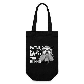 Patch Me Up Cyber Security Faultier - Geschenkbeutel für Flaschen - Schwarz - Vorne