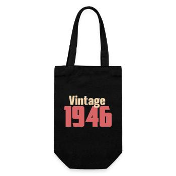 Art Deco 80 Jahre Achtzigjähriges Geschenk Retro 1946 - Geschenkbeutel für Flaschen - Schwarz - Vorne