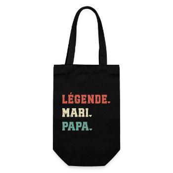 Legend Husband Papa Gift for Papa - Gift Bag for Bottles - black - Front