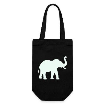 Elefanten Silhouette Mintpastell - Geschenkbeutel für Flaschen - Schwarz - Vorne