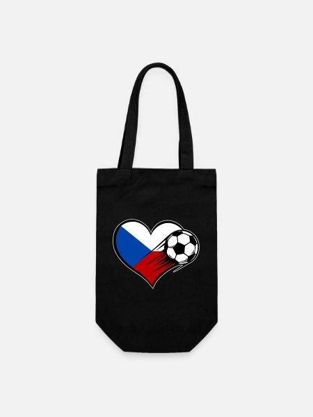 Tschechien Flagge Fußball mit Herz - Geschenkbeutel für Flaschen - Schwarz