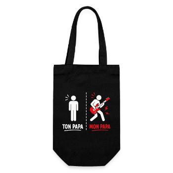 Ton Papa vs Mon Papa: Attitude Guitare - Sac à bouteille - noir - Devant