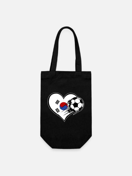Südkorea Flagge Fußball mit Herz - Geschenkbeutel für Flaschen - Schwarz