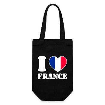 J’aime la France France - Fan de Love Heart France - Sac à bouteille - noir - Devant