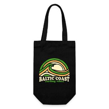 Baltic Coast Surf Design – Retro Green - Gift Bag for Bottles - black - Front