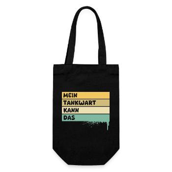 Handwerker Tankwart - Geschenkbeutel für Flaschen - Schwarz - Vorne