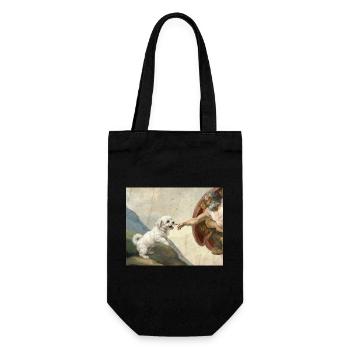 Mème des chiens maltais de la main du chien - Sac à bouteille - noir - Devant