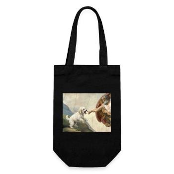 Mème Caniche Main, Chien Dieu - Sac à bouteille - noir - Devant