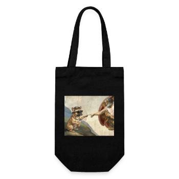 Hund Gottes Hand French Bulldog Hunde meme - Geschenkbeutel für Flaschen - Schwarz - Vorne