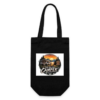 Ich bin ein Camper - Geschenkbeutel für Flaschen - Schwarz - Vorne
