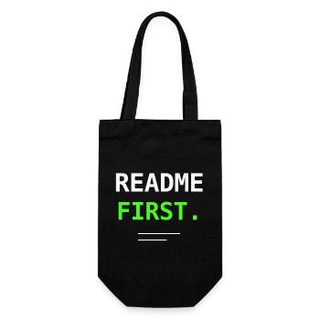 README First Programmierer IT Humor Nerd Geschenk! - Geschenkbeutel für Flaschen - Schwarz - Vorne