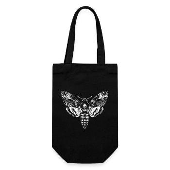 Skull Moth Silhouette Noir - Geschenkbeutel für Flaschen - Schwarz - Vorne