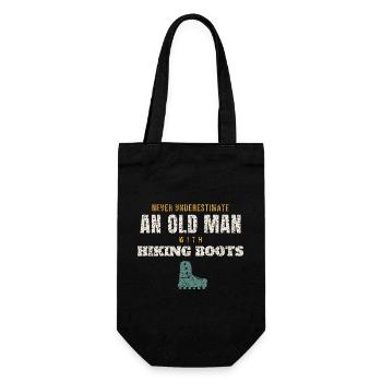 Old Man With Hiking Boots - Gift Bag for Bottles - black - Front